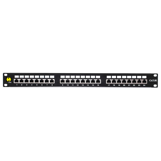 Netrack Patch Panel για Rack 1U 19" 24 Θυρών cat5e Μαύρο