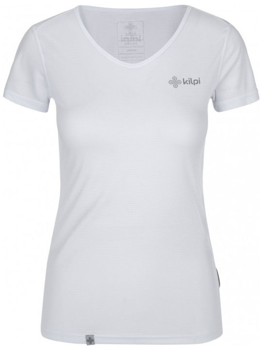 Kilpi Women's Athletic T-shirt Fast Drying with V Neckline White