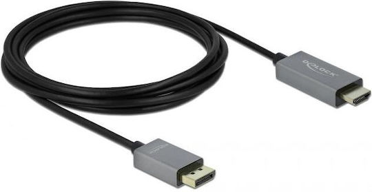 DeLock Cable DisplayPort male - HDMI male 3m Μαύρο (85930)