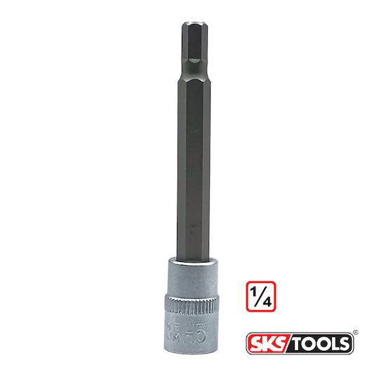 SKS Tools Дълъг Битов ключ с Allen връх и Квадратно Гнездо 1/4'' Размер H5x70мм 1бр