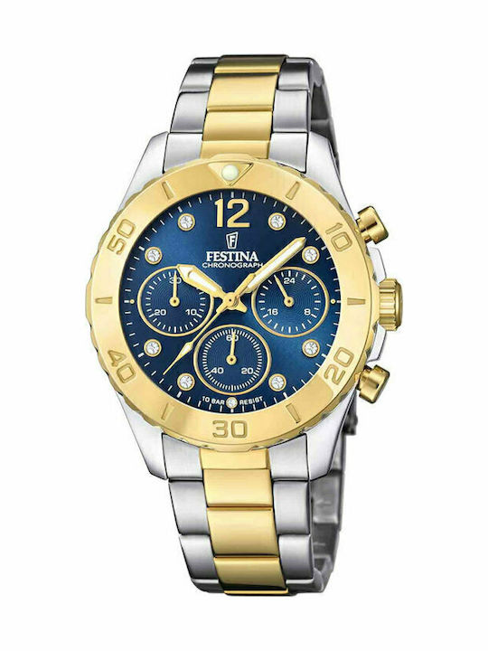 Festina Ceas de Damă cronograf cu Argintiu Brăț...