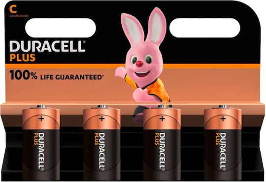 Duracell Plus Αλκαλικές Μπαταρίες C 1.5V 4τμχ