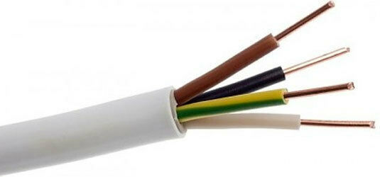 Nexans NYLHY Καλώδιο Ρεύματος τύπου NYL με Διατομή 2x0.5mm² σε Λευκό Χρώμα 1m Εύκαμπτο
