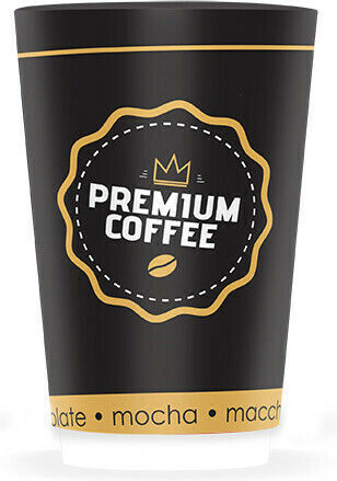 Premium Disposable Cup Paper Double Wall Black 240ml 25pcs