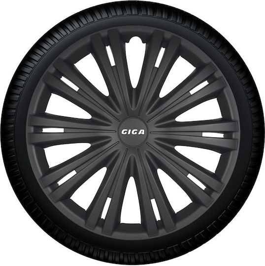 4Racing Комплект тапи за колела на автомобил Giga 4бр 14" Черен