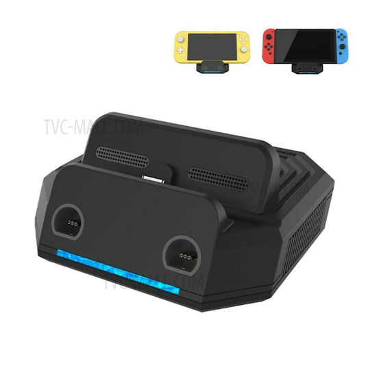Jys JYS NS201 Charging Station for Switch Portable TV Dock with 2 GC Ports Black