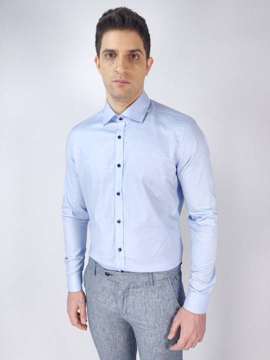 Venti Men's Shirt Long Sleeve Light Blue