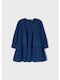 Children's Dress Long Sleeve Denim Blue