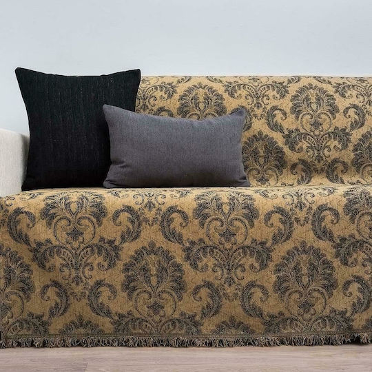 Cotone Victoria Four-Seater Sofa Throw Chenille 170x340cm Golden