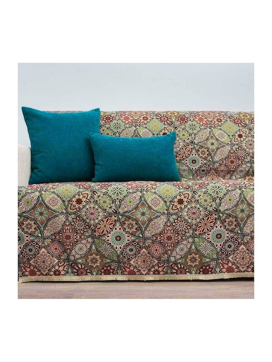 Cotone Vitral Ριχτάρι Τριθέσιου Καναπέ Στόφα 185x280εκ. Πολύχρωμο