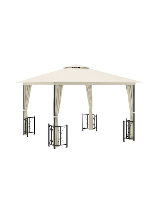 vidaXL Garden Freestanding Pavilion Κρεμ 3x3cm