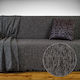 Cotone Bari Ριχτάρι Πολυθρόνας Chenille 170x180εκ. Μαύρο / Γκρι