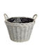 JK Home Decoration Decorative Basket Wicker with Handles Gray 20x29cm