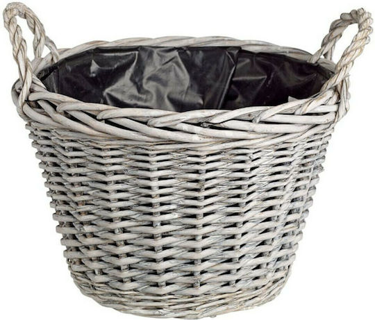 JK Home Decoration Decorative Basket Wicker with Handles Gray 20x29cm
