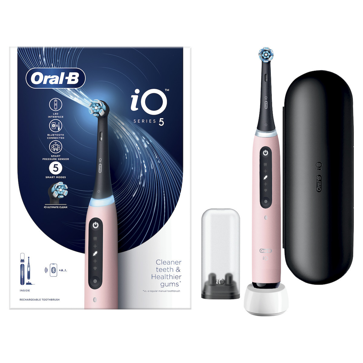 Oral-B IO Series 5 Ηλεκτρική Οδοντόβουρτσα με Αισθητήρα Πίεσης και Θήκη Ταξιδίου Pink