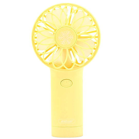 Andowl Q-FS2201 USB Rechargeable 500mAh Mini Portable USB Two Speed Fan Yellow