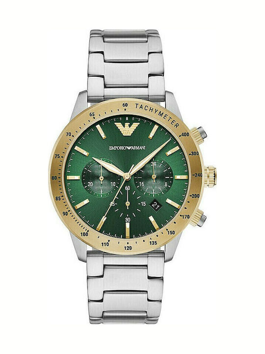 Emporio Armani Mario Men's Watch 43mm Battery Silver