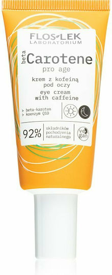FlosLek Beta Carotene Gel Ματιών για Ενυδάτωση , Αντιγήρανση , Μαύροι Κύκλοι , Σακούλες & Σύσφιξη 30ml