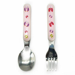 Oops Baby Set mit Gabel aus Metall Rosa 2Stück