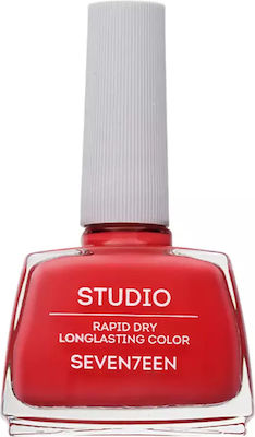 Seventeen Studio Rapid Dry Lasting Color Gloss Βερνίκι Νυχιών Quick Dry Κόκκινο 195 12ml