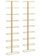 vidaXL Perete Suport pentru Sticle Metal pentru 9 Sticle Auriu 24x9.5x98εκ.