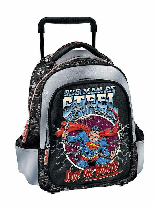Graffiti Superman School Bag Trolley Kindergarten Multicolour with Water Bottle Holder