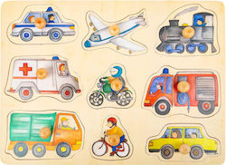 Wooden Kids Peg Puzzle Vehicles 9pcs Small Foot Wooden Kids Peg Puzzle Vehicles 9pcs Small Foot
