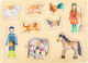 Wooden Kids Peg Puzzle Farm 9pcs Small Foot