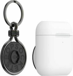 PopSockets Popgrip Gunmetal Chain Halterung in Weiß Farbe für Apple AirPods 1 / AirPods 2