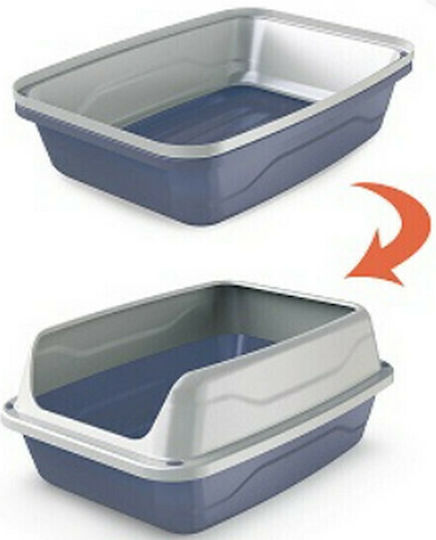 Georplast Λεκάνη Γάτας Sonic Litter Tray Medium σε Γκρι Χρώμα Μ44.5xΠ34xΥ18.5cm