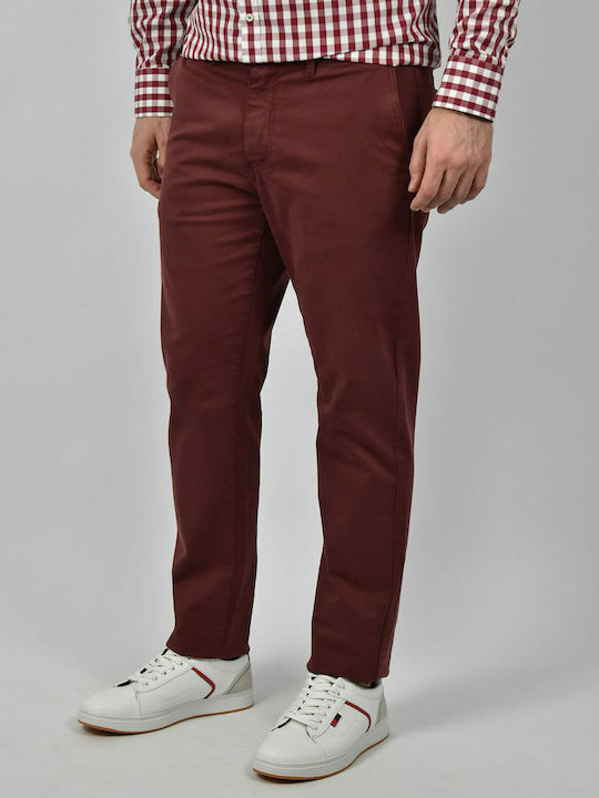 Hose Chino in Enger Passform Burgundisch
