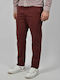 Hose Chino in Enger Passform Burgundisch