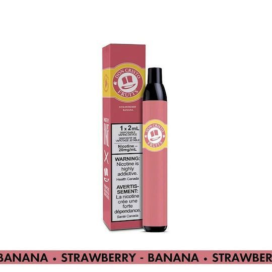 PGVG Labs Don Cristo Fruits Единично Употребими Електронни Цигари 700 Вдишвания Strawberry Banana 2ml 20mg Розов