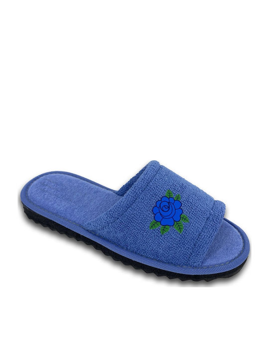 Shoelover Terry Winter Women's Slippers Light Blue