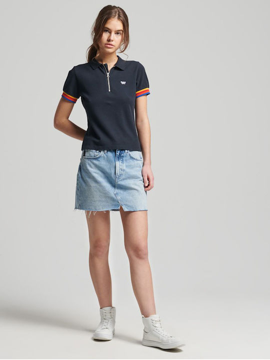 Superdry Summer Women's Blouse Short Sleeve Navy Blue