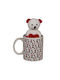 Out of the Blue Small Red Hearts Bear Mug Ceramic Multicolour 380ml