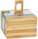 Excellent Houseware Wooden Beige Coasters with Stand 9x9cm 6pcs