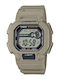 Casio Digital Herrenuhr Batterie mit Braun Kautschukarmband