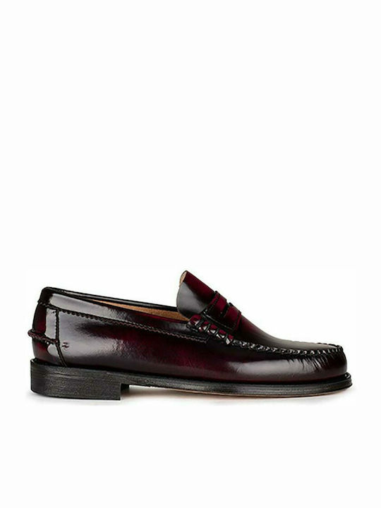 Harison 100 Men's Leather Moccasins Burgundy