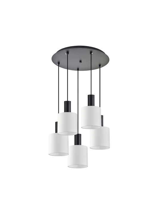 Home Lighting Pendant Suspension for 5 Bulbs E27 White