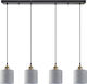 Home Lighting Pendant Chandelier Rail for 4 Bulbs E27 Gray