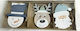 Hängendes Ornament Mix Schmuckstücke Hölzern Hellblau 7x7cm Set 3Stück