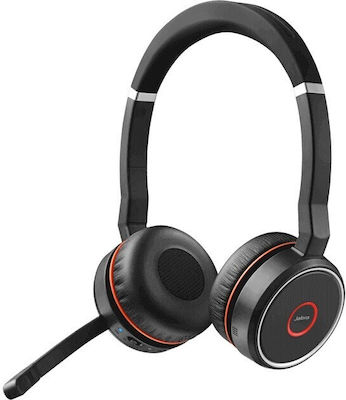 Jabra Evolve 75 SE Link 380-A UC Drahtlos Auf dem Ohr Multimedia-Headsets mit Mikrofon und Verbindung Bluetooth in Schwarz Farbe