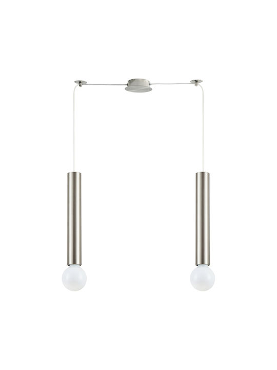 Home Lighting Pendant Lamp 2xE27 Silver