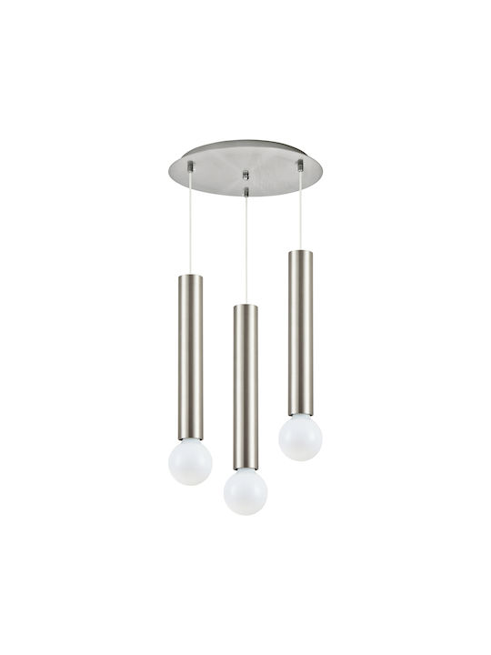 Home Lighting Pendant Lamp 3xE27 Silver