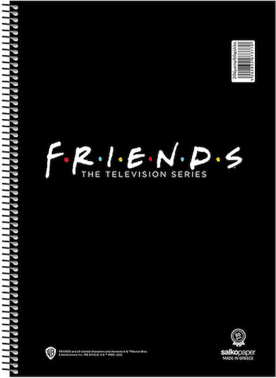 Salko Paper Spiral Notebook Ruled B5 90 Sheets 3 Subjects Friends 1pcs (Μiscellaneous colours)