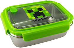 Graffiti Minecraft Kids Lunch Stainless Steel Box 1.02lt Green L17xW12xH7cm