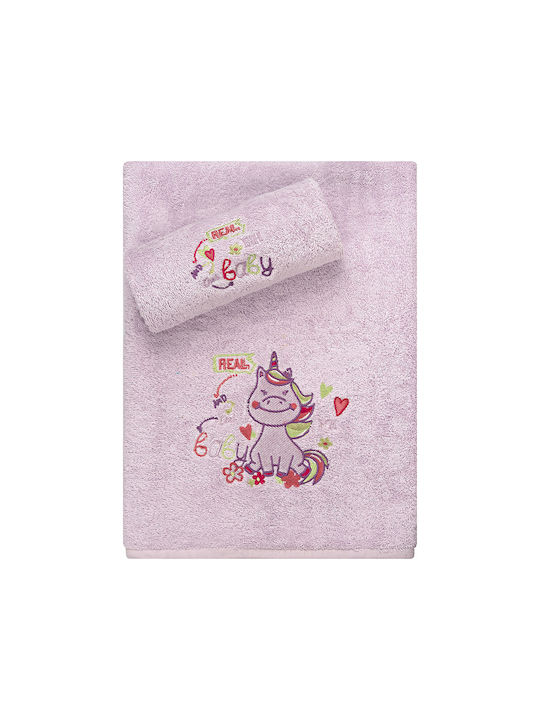 Beauty Home Set de prosoape pentru copii 2pcs Real and Baby Violet