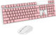 Leewello YPX-035 Kabellos Tastatur & Maus Set Griechisch Rosa