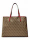 Guess Set Women's Bag Shopper Shoulder Brown